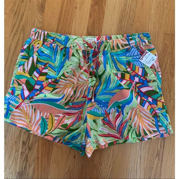 NWT CC California Shorts Linen Hawaiian Pattern - Picture 1 of 7